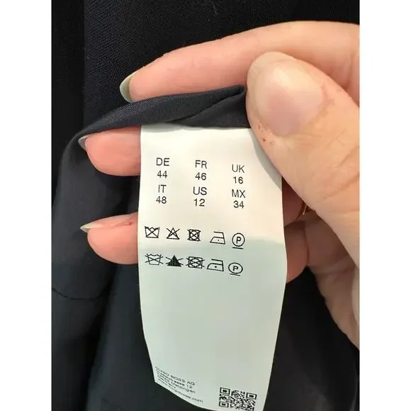 HUGO BOSS Women’s Virgin Wool Blazer Black Tailored Career Jacket Size US 12 - Picture 7 of 10